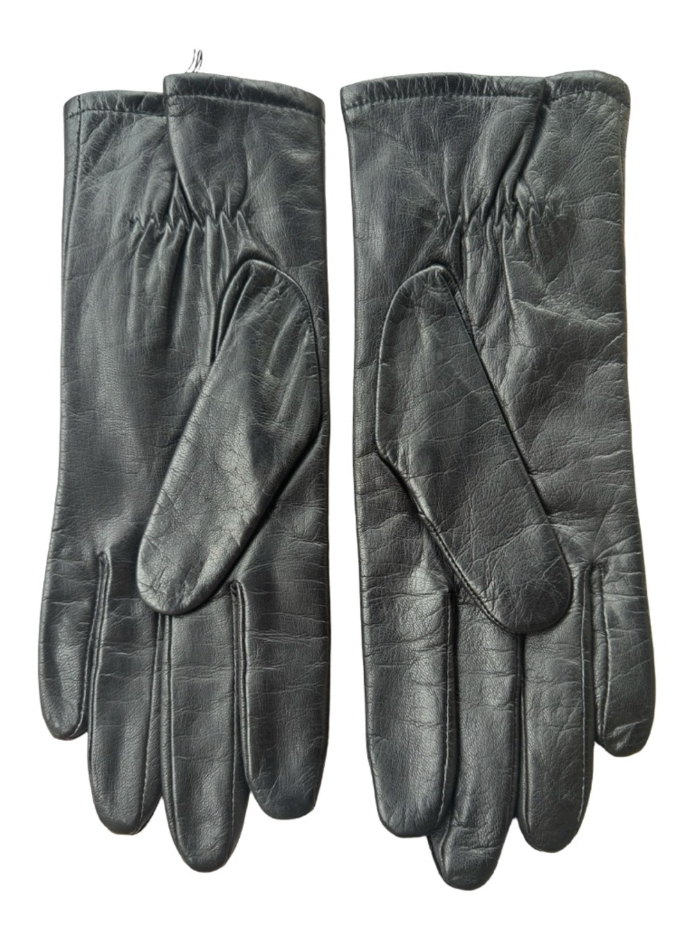Fownes Womens Black Leather Gloves Size 7.5 Lined Classic